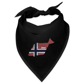 Heilbutt - Angeln in Norwegen - Bandana - Schwarz - Vorne
