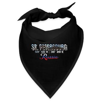 St Petersburg Stadt Russland Tourismus Piter - Bandana - Schwarz - Vorne