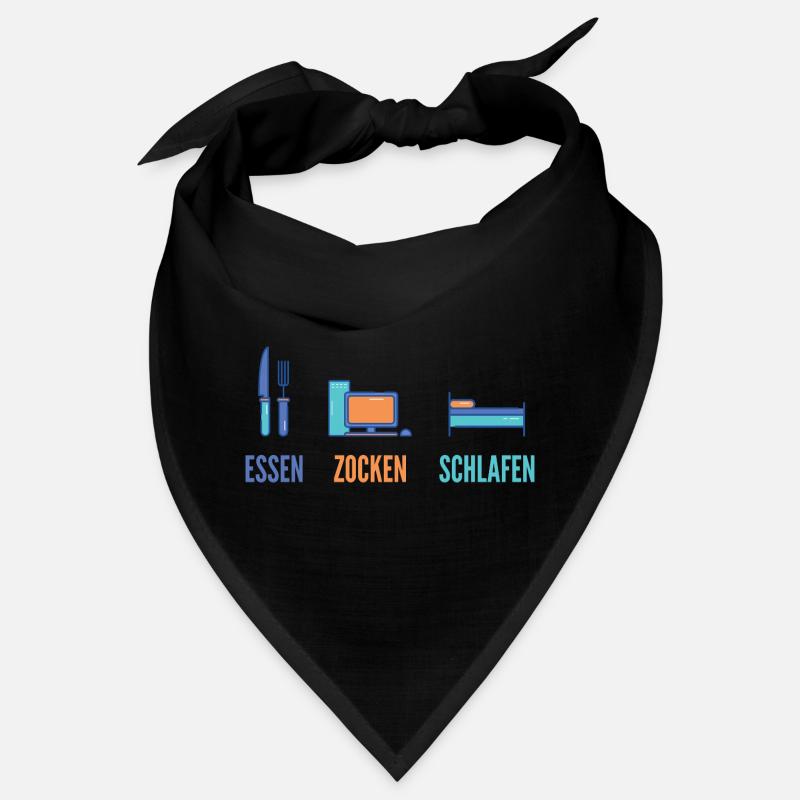 Essen Zocken Schlafen Gamer Spruch Bandana