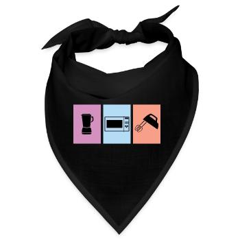 Köchin / Koch - Bandana - Schwarz - Vorne