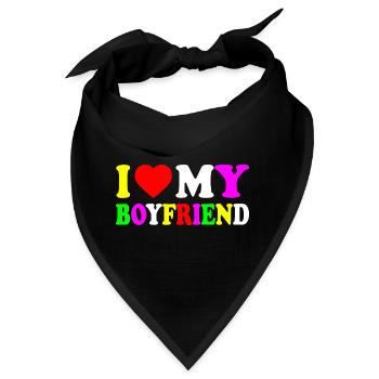 I love my boyfriend - Bandana - Schwarz - Vorne