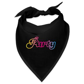 Party Schnörkel feiern bunt Regenbogen Kontur Fun - Bandana - Schwarz - Vorne