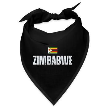 Flagge von Simbabwe, simbabwischer Patriot - Bandana - Schwarz - Vorne