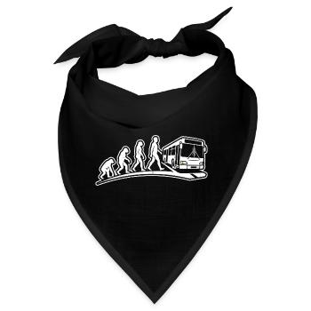 Evolution Zum Busfahrer Linienbus Beruf Spruch - Bandana - Schwarz - Vorne