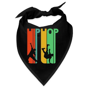 Vintage Retro Art 70er Hip Hop Geschenke. Tanzen - Bandana - Schwarz - Vorne