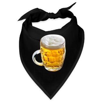Goldenes Bierglas Motiv - Bandana - Schwarz - Vorne