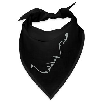 girl face, light and shadow - Bandana - Schwarz - Vorne