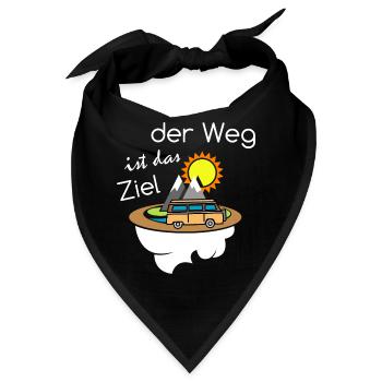 der Weg ist das Ziel Camper Camping Van Reisen - Bandana - Schwarz - Vorne