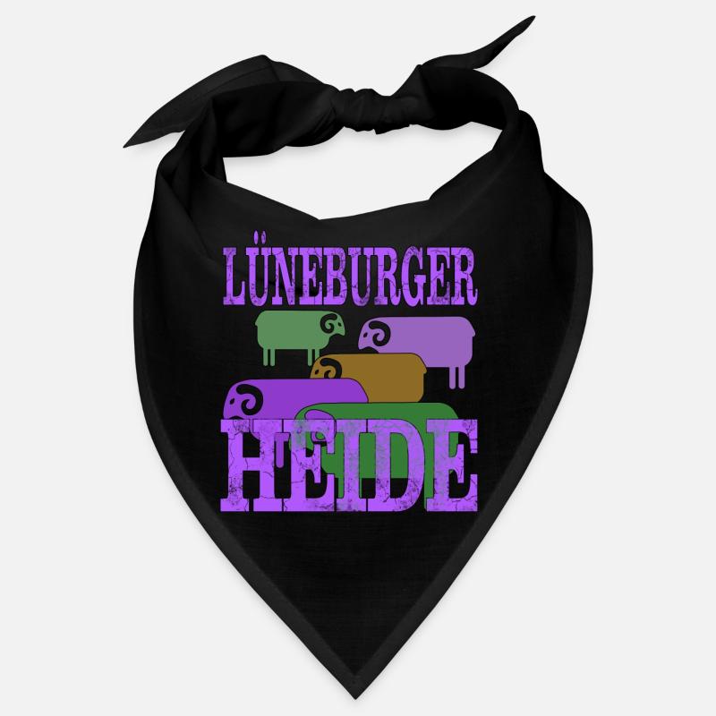 Lüneburger Heide Motiv - Bandana - Schwarz