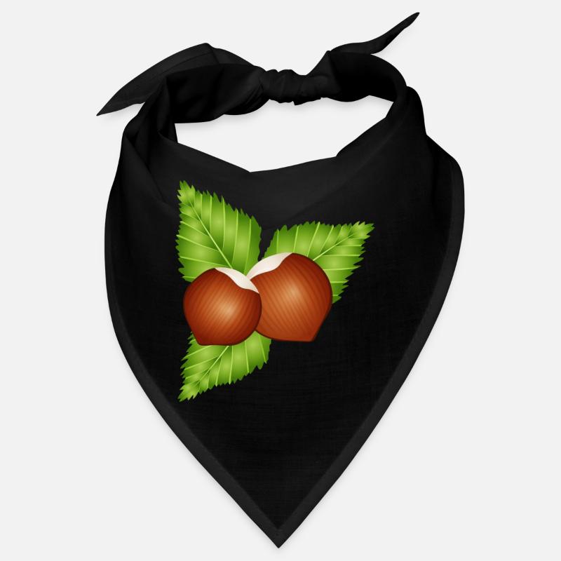 deux noisettes brun clair avec des feuilles Bandana