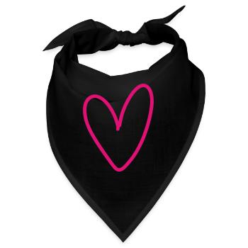 Rosa Herz Gemalt - Bandana - Schwarz - Vorne