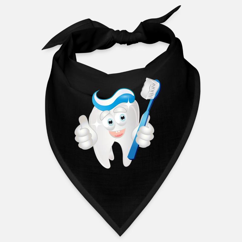 radiant white tooth with toothpaste as a comic Bandana