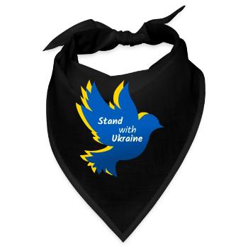 Ukraine Frieden Taube - Bandana - Schwarz - Vorne