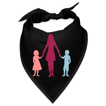 Mama 2 Kinder - Bandana - Schwarz - Vorne