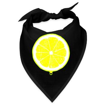 Zitrone mit Tropfen - Bandana - Schwarz - Vorne