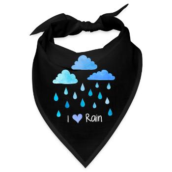 Ich liebe Regen, Regentropfen, Wetter Wolken, nass - Bandana - Schwarz - Vorne