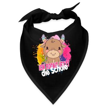 Endlich Schulkind, Einschulung - Bandana - Schwarz - Vorne