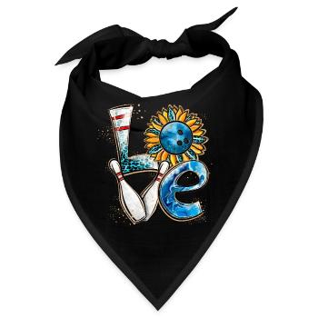 Love Bowling Player - Bandana - Schwarz - Vorne