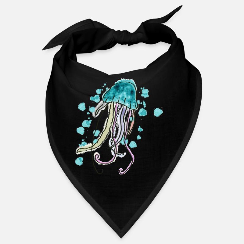 Conception de méduses à l’aquarelle pour les amoureux de la mer Bandana