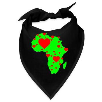 Africa Hearts - Bandana - Schwarz - Vorne