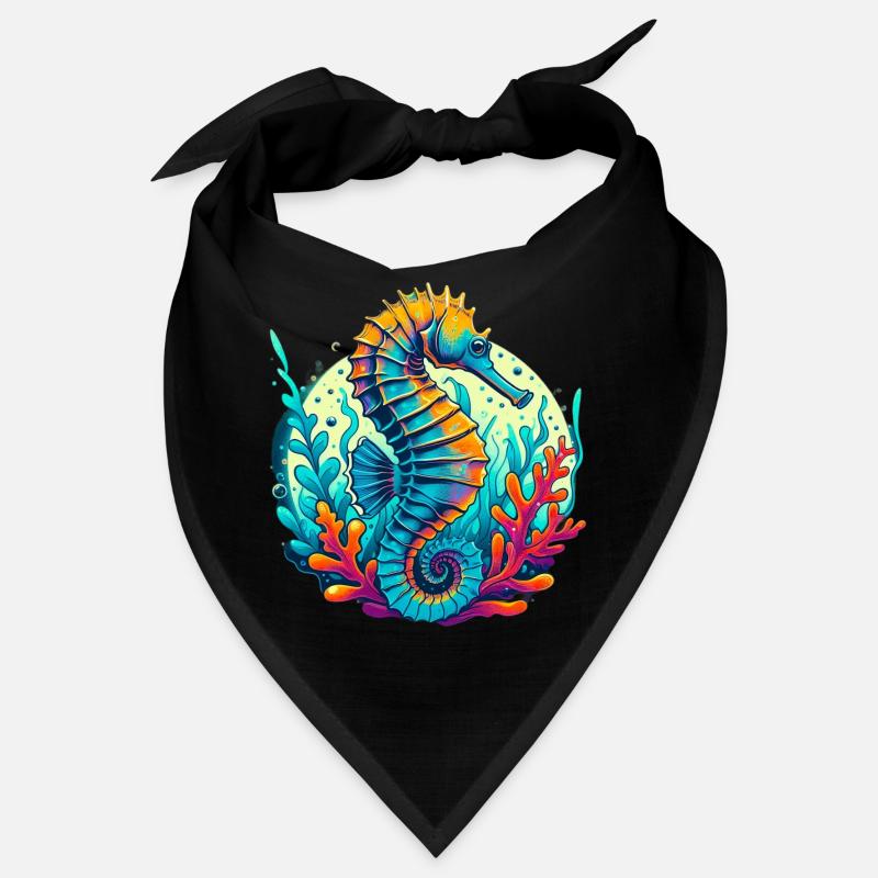 Seepferdchen - Bandana - Schwarz