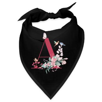 Brief an Floral - Geschenkidee - Bandana - Schwarz - Vorne