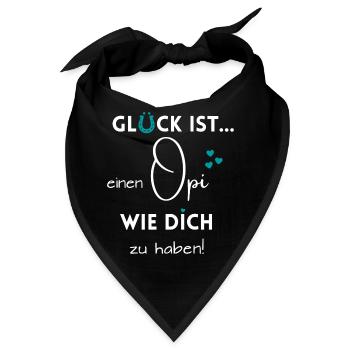 Glück ist, einen Opi wie Dich zu haben! - Bandana - Schwarz - Vorne