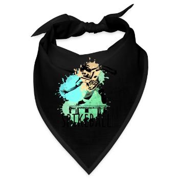 Spikeball, Sport, Graffiti, Malerei, illustration - Bandana - Schwarz - Vorne