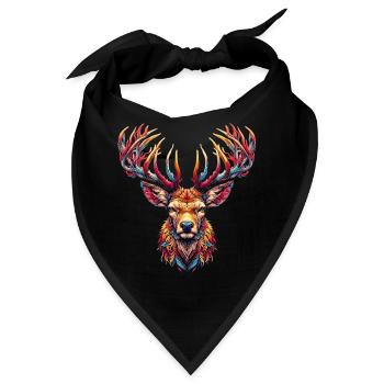 Hirsch - Bandana - Schwarz - Vorne