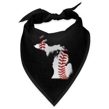 Michigan (USA) | echter Baseball | Landkarte - Bandana - Schwarz - Vorne