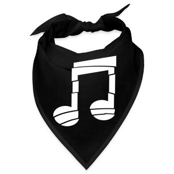 Musik Note Rillen Streifen Techno Party Musiknote - Bandana - Schwarz - Vorne