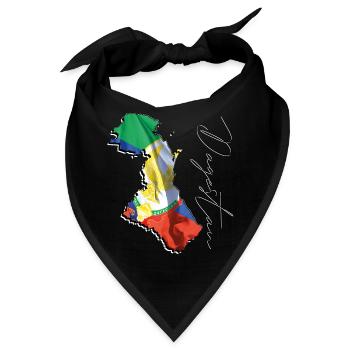 (RU) Dagestan Flagge in (RU) Dagestan Landkarte EN - Bandana - Schwarz - Vorne