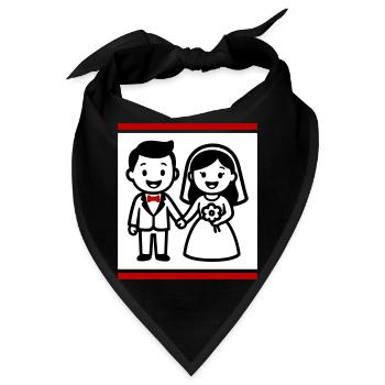 Ehepaar Hochzeit - Bandana - Schwarz - Vorne