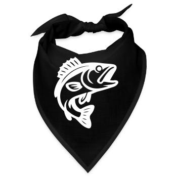 Fisch Silhouette - Bandana - Schwarz - Vorne