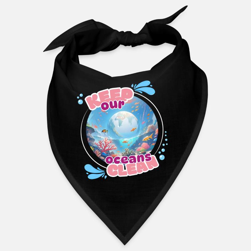 Halten Sie den Ozean sauber - Bandana - Schwarz