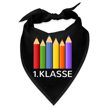 Schulanfang Erstklässler Schulanfänger Schulbeginn - Bandana - Schwarz - Vorne