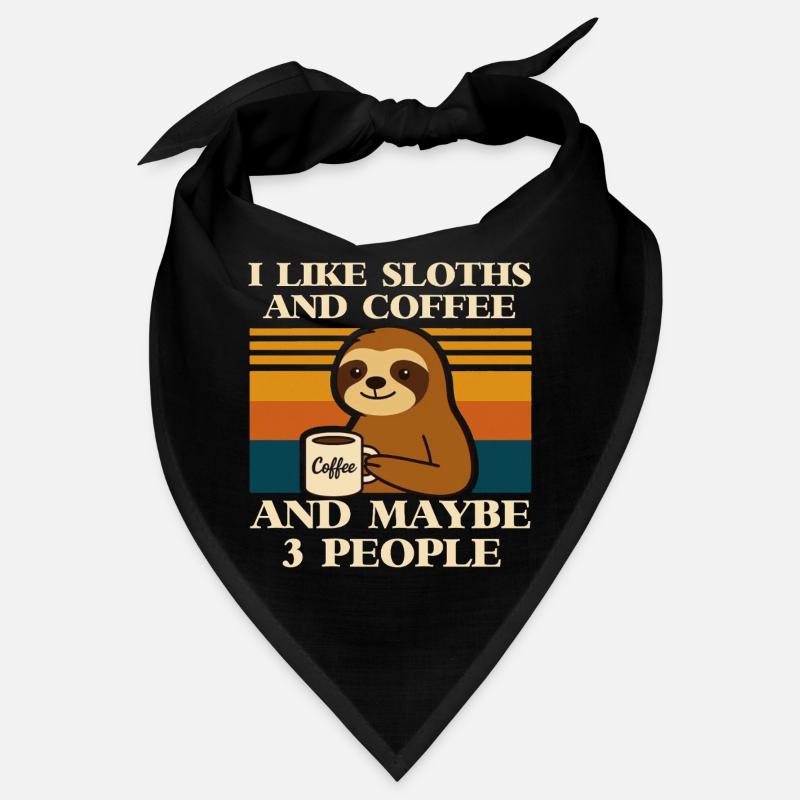 Faultier Kaffee Spruch Retro Humor Sloth Tier  Bandana