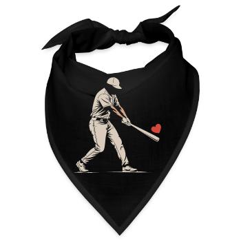Silhouette Batter Baseball Valentinstagskarte - Bandana - Schwarz - Vorne