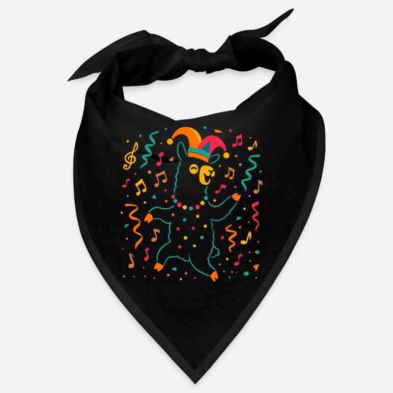 Tanzendes Karneval Alpaka mit Narrenkappe  Bandana