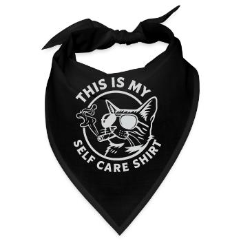 Mein Self-Care Katzenshirt - Bandana - Schwarz - Vorne