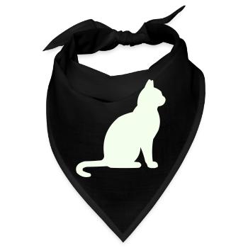 Mondnacht Katzensilhouette - Bandana - Schwarz - Vorne