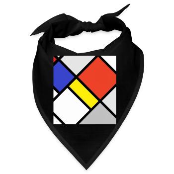 Mondrianische Geometrische Ebenen - Bandana - Schwarz - Vorne