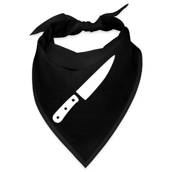 Messer Küchenmesser Koch kochen Geschenk Köchin - Bandana - Schwarz - Vorne
