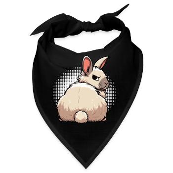 Kaninchen Hase Hasen langohr Klopfer Rammler - Bandana - Schwarz - Vorne