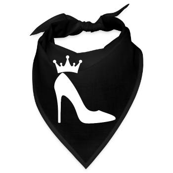High Heels mit Krone – Elegante Queen Silhouette - Bandana - Schwarz - Vorne