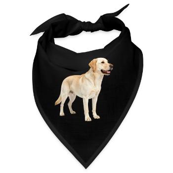 Beige Labrador im Profil - Bandana - Schwarz - Vorne