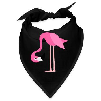 Flamingo Pink Cartoon Stil - Bandana - Schwarz - Vorne