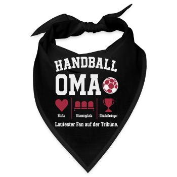 Omi Handball Fan Shirt – Stolz & Pokal - Bandana - Schwarz - Vorne