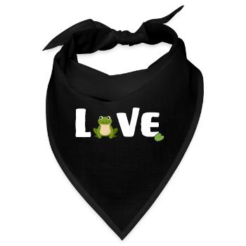 Frösche "frog love" Froschprinz - Bandana - Schwarz - Vorne