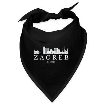 Zagreber Skyline, Zagreb, Kroatien - Bandana - Schwarz - Vorne